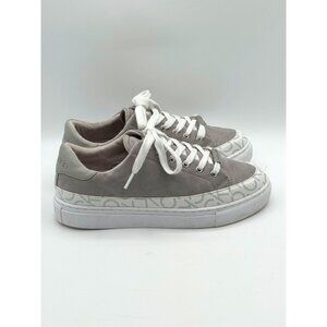 Calvin Klein Womens Low-Top Sneakers Gray & White Casual Shoes Size 8.5